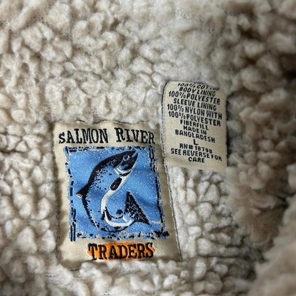 Vintage 90s Canvas‎ Trucker Jacket Sherpa Fleece - Picture 2 of 5